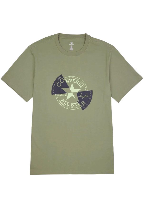 Podkoszulek Converse Distort Tee, Mężczyźni. Kolor: zielony. Materiał: materiał, bawełna