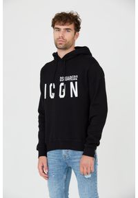 DSQUARED2 Czarna męska bluza Sweatshirt, Rozmiar L. Typ kołnierza: kaptur. Kolor: czarny #3