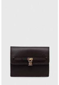 MICHAEL Michael Kors portfel skórzany damski kolor brązowy. Kolor: brązowy. Materiał: skóra
