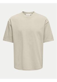 Only & Sons T-Shirt Caspian 22031940 Beżowy Authentic Fit. Kolor: beżowy. Materiał: bawełna #2