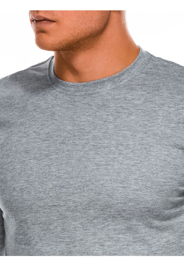 Szara koszulka z długim rękawem Ombre Clothing klasyczna, z kapturem