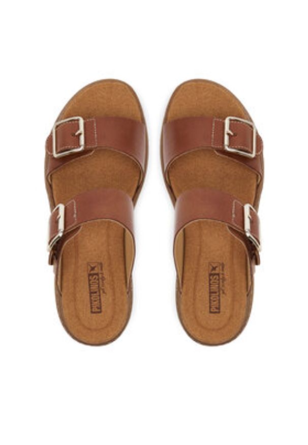 Pikolinos Klapki W9D-1505 Brązowy. Kolor: brązowy. Materiał: skóra