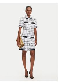 Karl Lagerfeld - KARL LAGERFELD Sukienka dzianinowa A3W13031 Écru Regular Fit. Typ kołnierza: dekolt w karo. Materiał: syntetyk #4