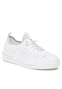 Sneakersy Rieker L8853-80 Weiss. Kolor: biały. Materiał: skóra