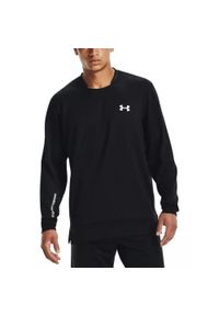 Bluza męska Under Armour Armour Terry Crew. Kolor: czarny. Materiał: materiał. Wzór: ze splotem