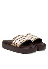 Adidas - adidas Klapki adilette Platform Slides JR9234 Brązowy. Kolor: brązowy. Materiał: skóra. Obcas: na platformie #4