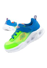 skechers - Buty sportowe dziecięce chłopięce Skechers S Lights LED. Kolor: zielony, niebieski, wielokolorowy. Model: Skechers Sport. Sport: turystyka piesza