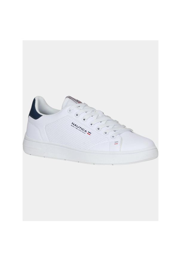 Niskie buty męskie Nautica STARDUST 2.0 LTH WHITE-FLAG. Kolor: biały