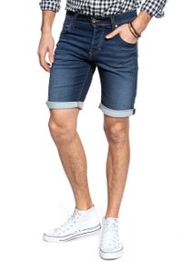 Mustang - SPODENKI MUSTANG Chicago Short Denim Blue. Materiał: denim #9