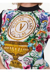 Versace Jeans Couture Bluzka 74HAFM50 Czarny Regular Fit. Kolor: czarny. Materiał: wiskoza