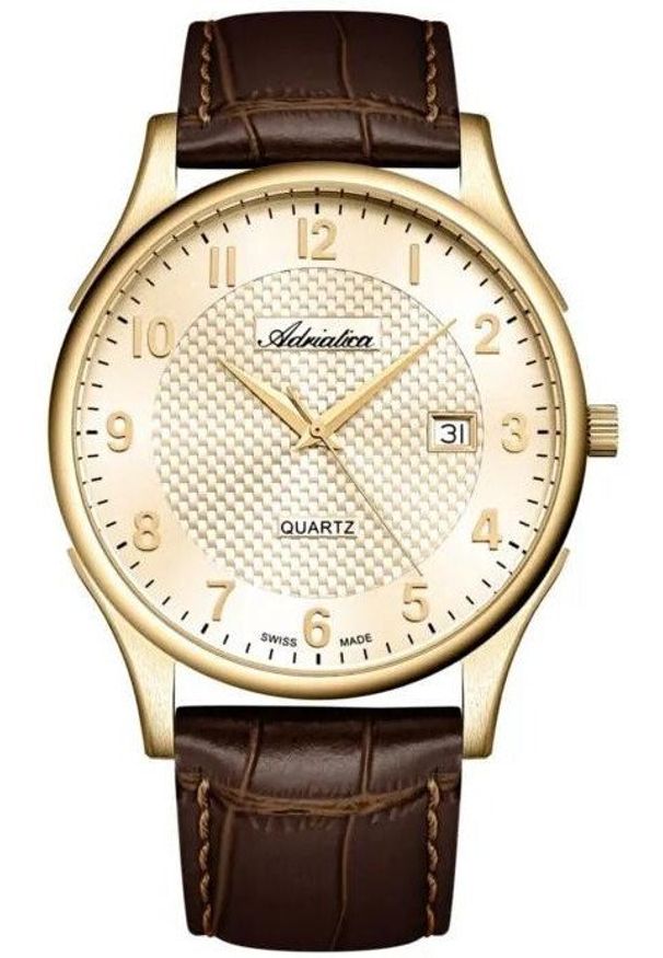 Zegarek męski Adriatica A1246.1221Q brązowy. Kolor: brązowy