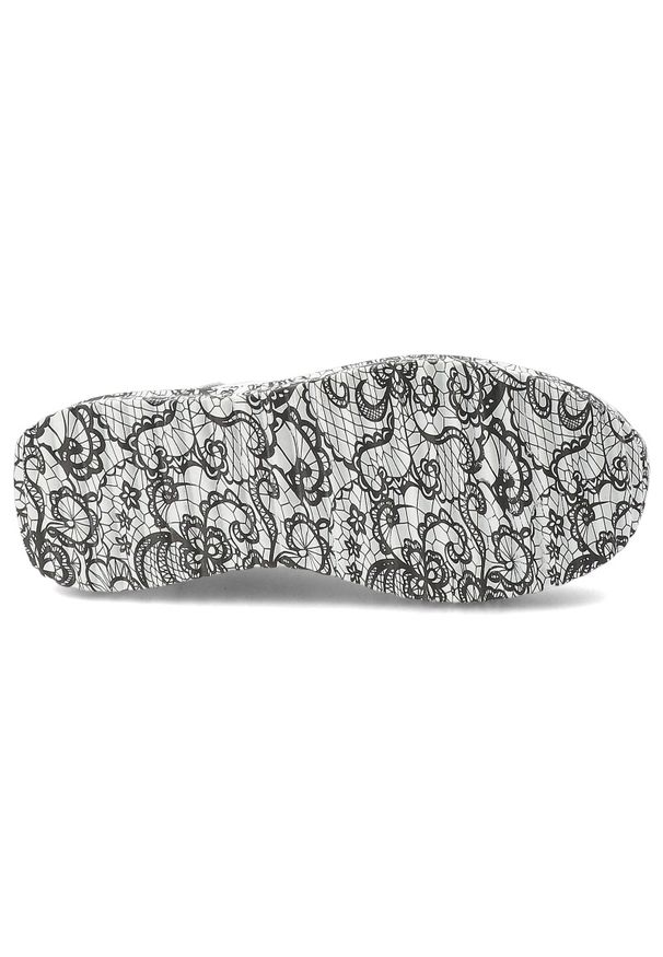 Sneakersy damskie Filippo, cholewka skóra naturalna licowa perforowana sznurowanie klasyczne niski fason gruba podeszwa z kontrastowym nadrukiem, bia. Okazja: na co dzień. Zapięcie: sznurówki. Kolor: biały. Materiał: skóra. Szerokość cholewki: normalna. Wzór: nadruk. Obcas: na platformie