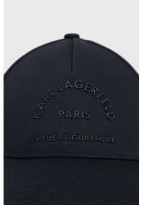 Karl Lagerfeld czapka kolor granatowy z aplikacją. Kolor: niebieski. Wzór: aplikacja