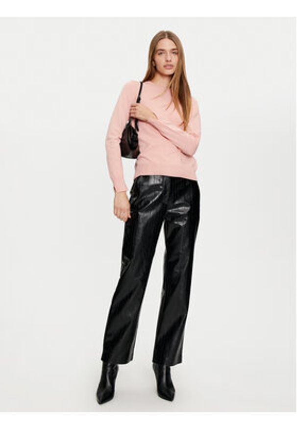 Sisley Sweter 102HM100F Różowy Regular Fit. Kolor: różowy. Materiał: syntetyk