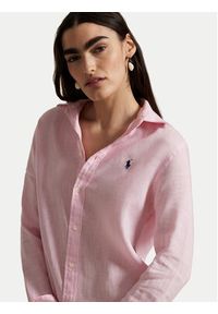 Polo Ralph Lauren Koszula 211970730014 Różowy Classic Fit. Typ kołnierza: polo. Kolor: różowy. Materiał: len #5