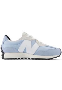 Buty dziecięce New Balance GS327BS – niebieskie. Okazja: na co dzień. Kolor: niebieski. Materiał: materiał, syntetyk, guma. Szerokość cholewki: normalna