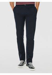 Pako Lorente - PAKO LORENTE – Gładkie spodnie męskie w kolorze granatowym. Kolor: niebieski. Materiał: bawełna, elastan. Wzór: gładki. Styl: klasyczny #8