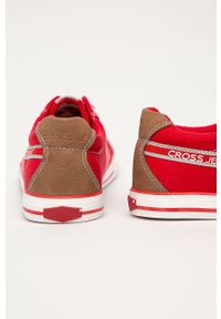 Cross Jeans - Tenisówki. Nosek buta: okrągły. Zapięcie: sznurówki. Kolor: czerwony. Materiał: syntetyk, materiał, guma. Szerokość cholewki: normalna #3