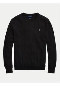 Polo Ralph Lauren Sweter Ls 710684957008 Czarny Slim Fit. Typ kołnierza: polo. Kolor: czarny. Materiał: bawełna