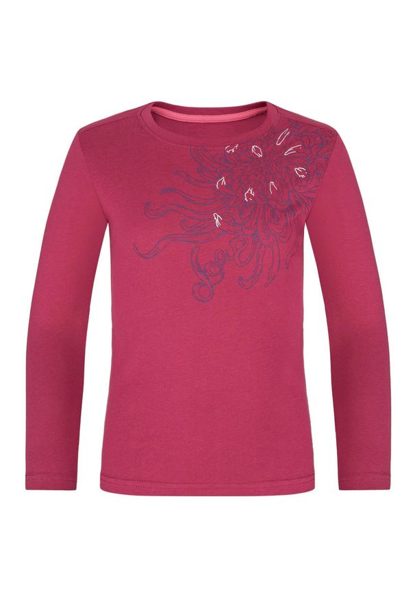 Lowa - Dziecięce T-shirt Loap Bizel 116 - Miękka bawełna z kwiatowym nadrukiem. Kolor: wielokolorowy. Materiał: bawełna. Długość rękawa: długi rękaw. Długość: długie. Wzór: kwiaty, nadruk