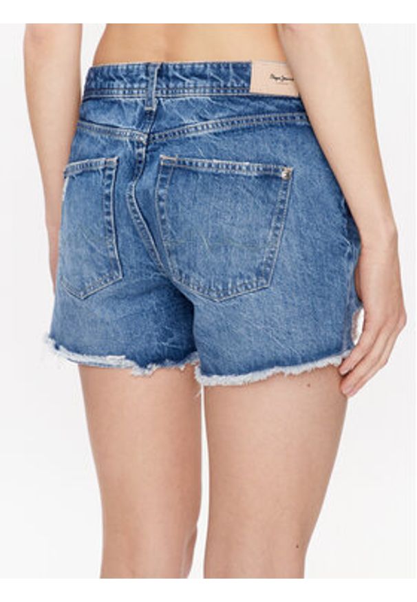 Pepe Jeans Szorty jeansowe Thrasher PL801004VT2 Niebieski Regular Fit. Kolor: niebieski. Materiał: bawełna