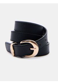 Sinsay - Pasek saffiano z metalową klamrą i grawerem S’atelier - czarny. Kolor: czarny #1