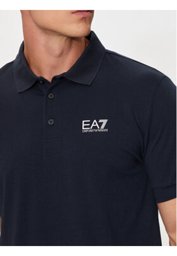 EA7 Emporio Armani Polo 8NPF14 PJVQZ 0562 Granatowy Regular Fit. Typ kołnierza: polo. Kolor: niebieski. Materiał: bawełna
