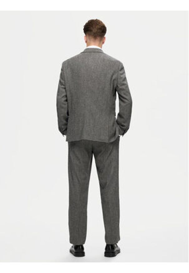 Selected Homme Marynarka 16094332 Szary Slim Fit. Kolor: szary. Materiał: syntetyk, wełna