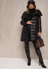 Renee - Czarna Kurtka Dagiel. Typ kołnierza: bez kaptura. Kolor: czarny. Długość rękawa: długi rękaw. Długość: długie. Wzór: aplikacja. Sezon: zima. Styl: elegancki #3
