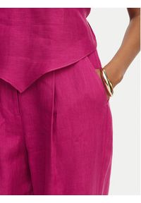 Marella Spodnie materiałowe Solista 2613131114 Różowy Relaxed Fit. Kolor: różowy. Materiał: len #4