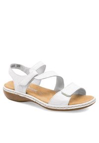 Rieker Sandały 659C7-80 Biały. Kolor: biały. Materiał: zamsz, skóra #2