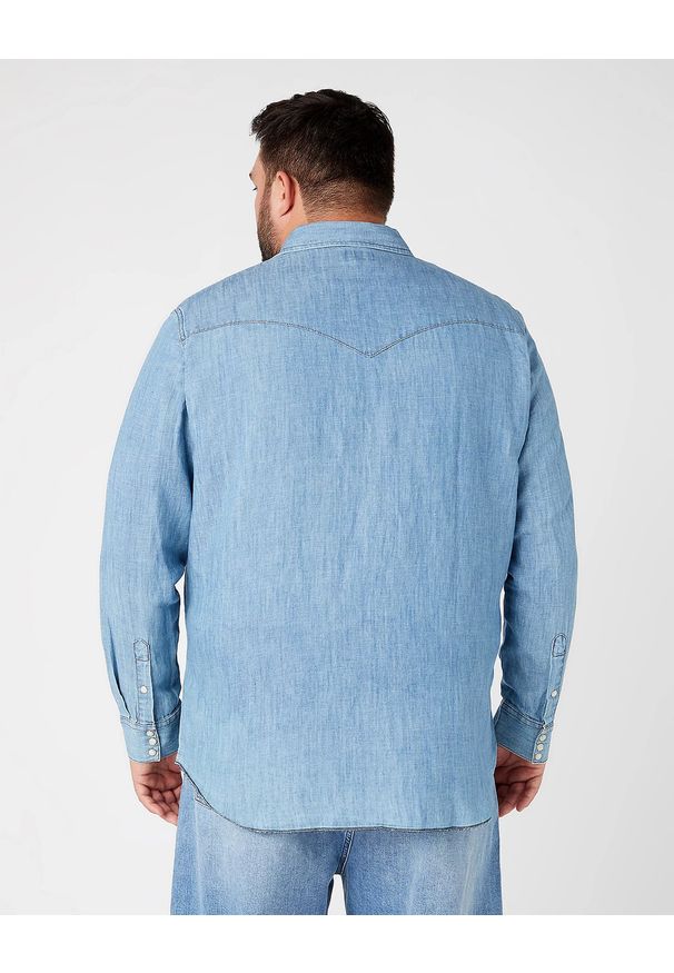 Wrangler - WRANGLER LS WORKSHIRT MĘSKA KOSZULA JEANSOWA LIGHT HEMP W5D1BNH97 112146111. Materiał: jeans