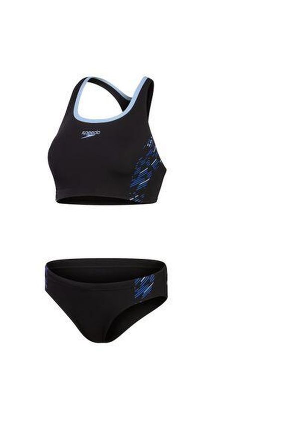 Strój kąpielowy dwuczęściowy damski Speedo Placement 2 Piece. Kolor: wielokolorowy, niebieski, czarny