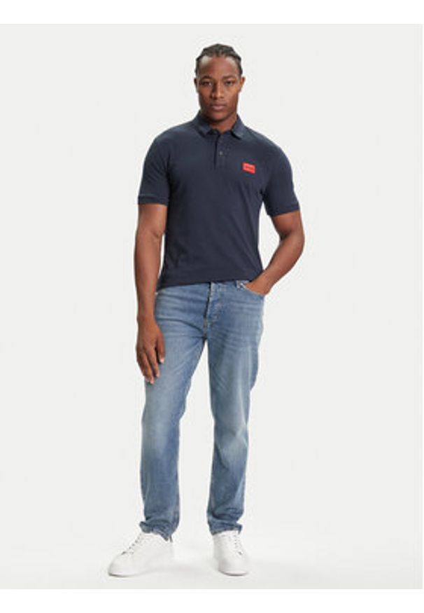 Hugo Polo Dereso222 50466202 Granatowy Slim Fit. Typ kołnierza: polo. Kolor: niebieski. Materiał: bawełna