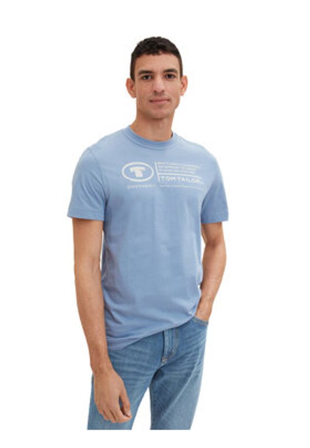 Tom Tailor T-Shirt 1035611 Błękitny Regular Fit. Kolor: niebieski. Materiał: bawełna