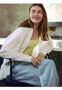 Reserved - Dzianinowy top na ramiączkach - jasnożółty. Kolor: żółty. Materiał: dzianina. Długość rękawa: na ramiączkach #1