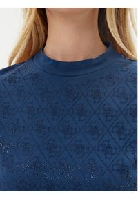 Guess T-Shirt W4BI26 J1314 Granatowy Slim Fit. Kolor: niebieski. Materiał: bawełna #4