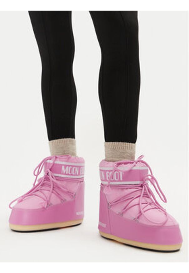 Moon Boot Śniegowce 80D1409340 Różowy. Kolor: różowy. Materiał: skóra