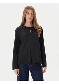 TOMMY HILFIGER - Tommy Hilfiger Bluzka WW0WW47339 Czarny Relaxed Fit. Kolor: czarny. Materiał: wiskoza