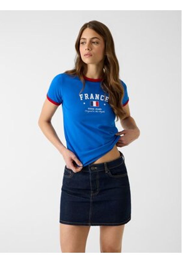 Guess Jeans T-Shirt 183096 Niebieski Classic Fit. Kolor: niebieski