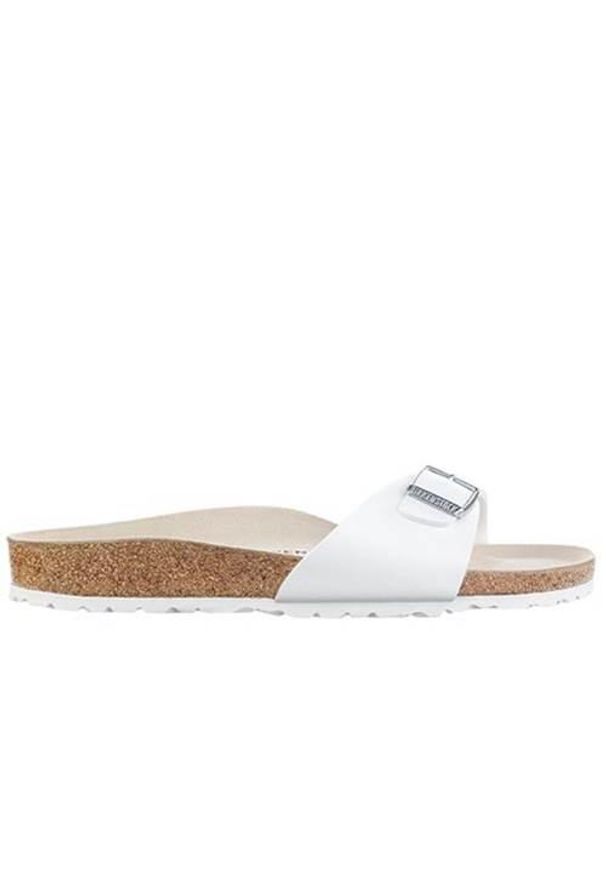 Klapki damskie Birkenstock Madrid BS. Zapięcie: bez zapięcia. Kolor: biały, wielokolorowy. Materiał: syntetyk, materiał. Szerokość cholewki: normalna. Sport: turystyka piesza