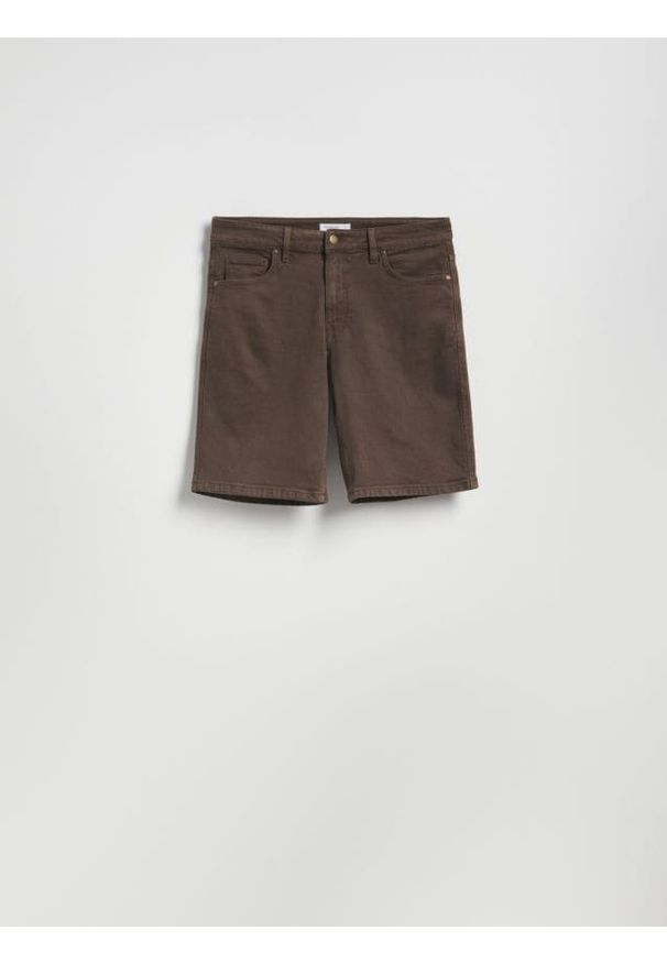 Reserved - Jeansowe szorty straight - dark grey jeans. Materiał: jeans