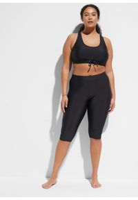 bonprix - Spodnie capri do pływania z elastyczną gumką w talii. Kolor: czarny. Materiał: materiał #3