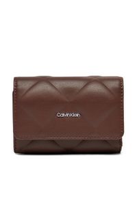 Calvin Klein Mały Portfel Damski K60K612898 Brązowy. Kolor: brązowy. Materiał: skóra