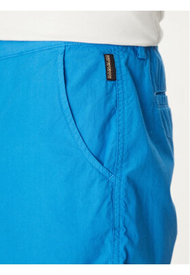 Napapijri Szorty materiałowe Nakuru 6 NP0A4HRV Niebieski Regular Fit. Kolor: niebieski. Materiał: bawełna