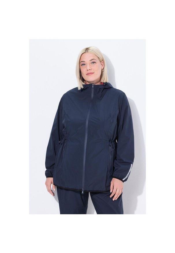 ULLA POPKEN - Damskie Kurtka przeciwdeszczowa woreczek podróżny wodoodporny. Kolekcja: plus size. Kolor: niebieski. Materiał: poliester, materiał. Sport: turystyka piesza