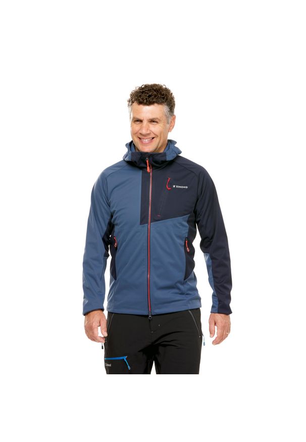 SIMOND - Kurtka softshell Alpinism Light męska. Kolor: czerwony, niebieski, wielokolorowy. Materiał: softshell. Sport: wspinaczka