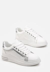 Born2be - Białe Sneakersy przed Kostkę z Brokatem Orline. Wysokość cholewki: przed kostkę. Kolor: biały #5