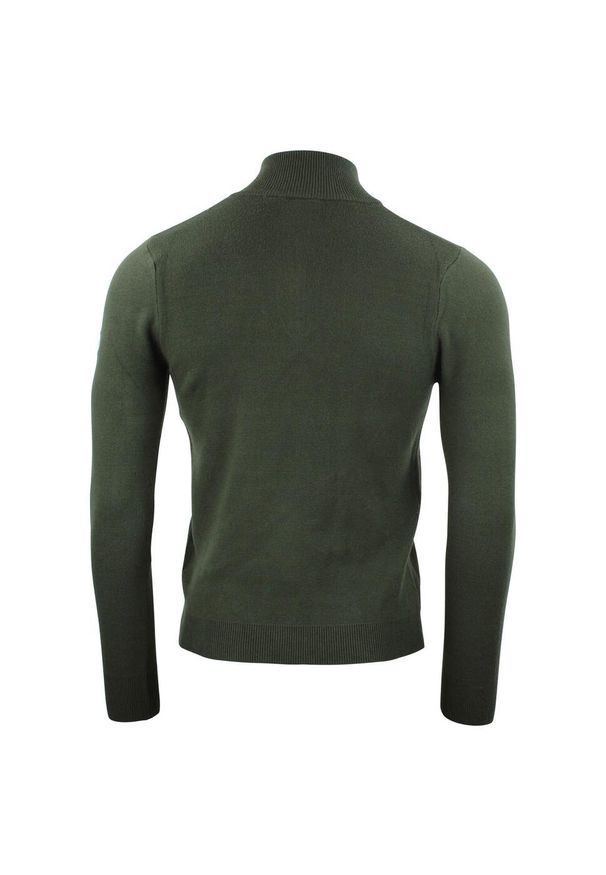 PEAK MOUNTAIN - Pól z pół-zamkiem i golfem Peak Mountain Charlito. Typ kołnierza: golf. Kolor: zielony. Sezon: zima. Styl: sportowy