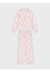 Sinsay - Bawełniana piżama dwuczęściowa Hello Kitty - czerwony. Kolor: czerwony. Materiał: bawełna. Wzór: motyw z bajki #1
